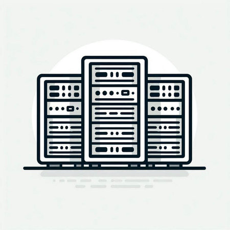 server tower icon, thin line design, vector illustration eps10 graphic