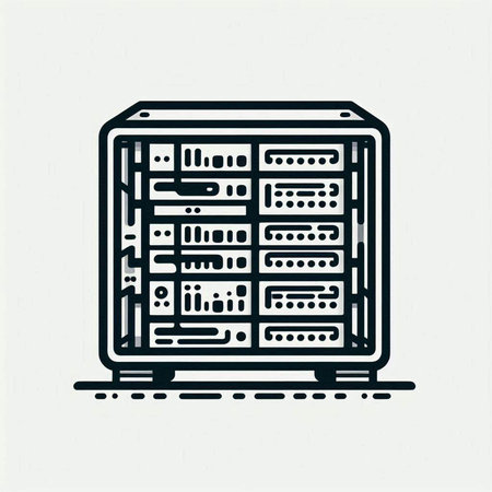 Data center, server room icon, vector illustration, eps 10