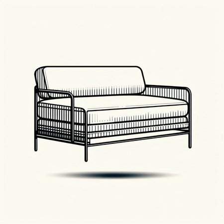 Sofa. Vector illustration of a sofa on a white background