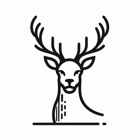 Deer icon on white background. Vector illustration. Eps 10.の写真素材