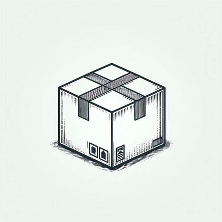 d isometric vector illustration. Box symbol.