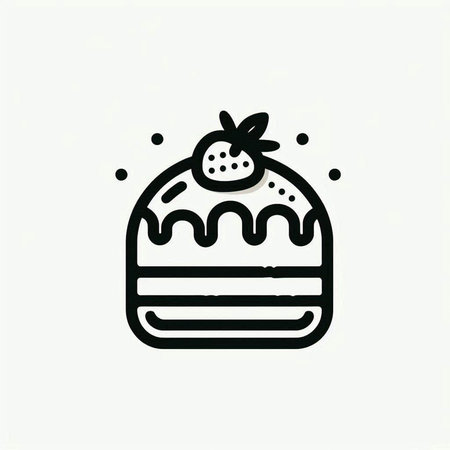 cake icon, vector illustration, eps10, editable stroke