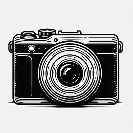 Vintage camera on white background. Vector illustration for your design.