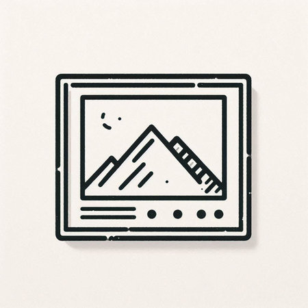 Mountain icon. Hand drawn vector illustration. Isolated on white background.の写真素材
