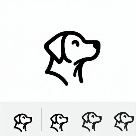 Labrador Retriever line icon, vector illustration. Flat design styleの写真素材