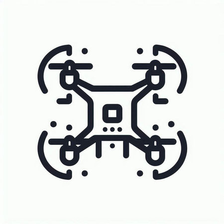 Drone quadcopter icon. Drone with camera. Vector illustration.