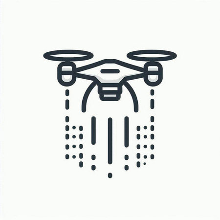 Drone icon. Quadcopter with camera. Vector illustration.