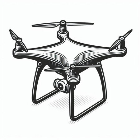 Drone isolated on white background. Vector illustration. Eps 10.
