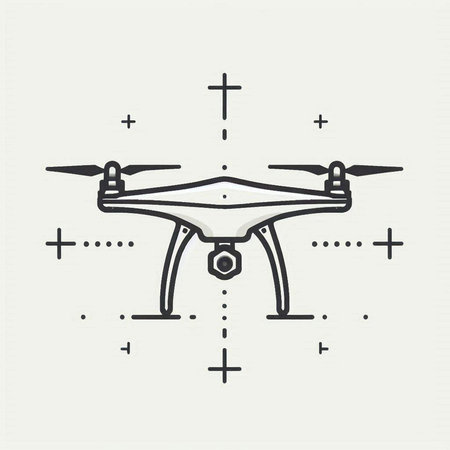 Drone vector icon. Quadcopter with camera. Vector illustration.