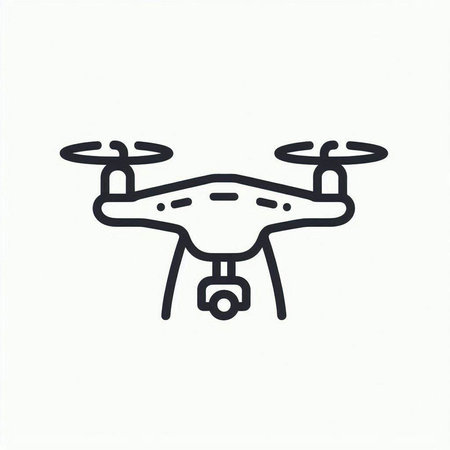 Drone icon. Quadrocopter with camera. Vector illustration.