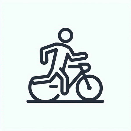 Cyclist vector icon isolated on white background. Flat style.
