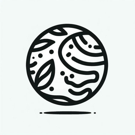 Vector hand drawn doodle planet icon. Isolated vector illustration.の写真素材