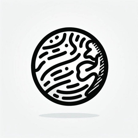 Planet icon. Vector illustration. Isolated on a white background.の写真素材