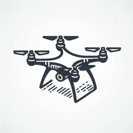 Drone quadcopter icon. Vector illustration of a drone.