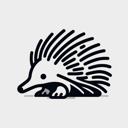 Hedgehog icon. Vector illustration isolated on a white background.の写真素材