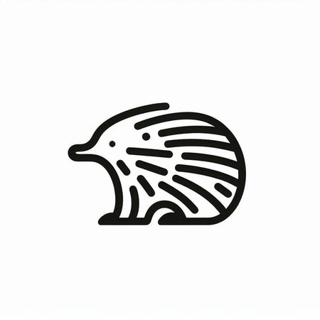 Hedgehog logo design. Hedgehog vector icon. Hedgehog icon.の写真素材