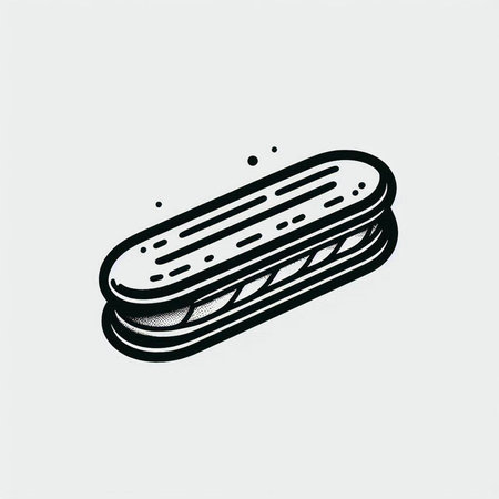 Coffee sandwich icon. Vector illustration in black and white.