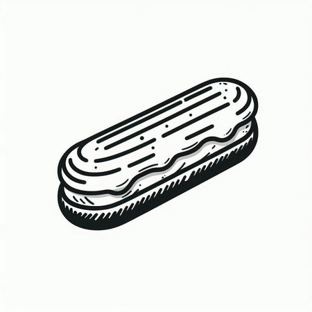 Eclair. Vector illustration in doodle style on white background