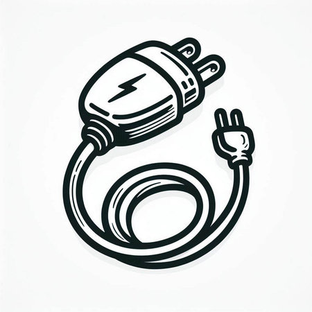 Electric plug icon on white background. Vector illustration. Eps 10.