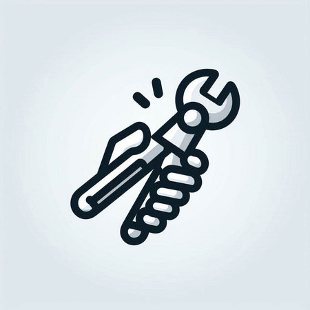 Repair tool icon. Wrench and screwdriver. Vector illustration