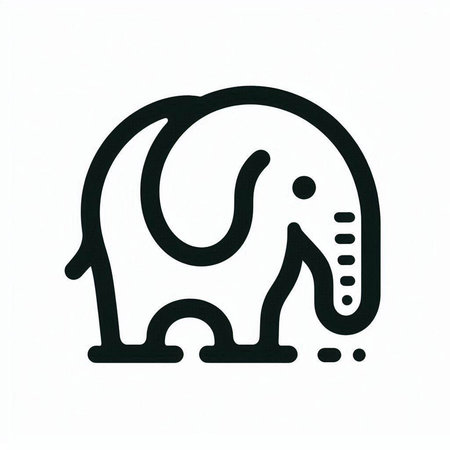Elephant icon. Vector illustration. Isolated on white background.の写真素材