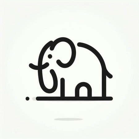 Elephant icon. Animal icon. Flat design. Vector illustration.の写真素材