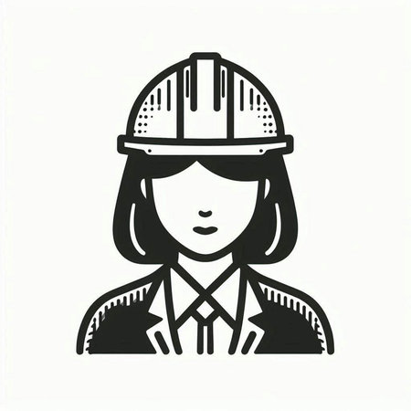 Firefighter woman icon. Vector illustration isolated on a white background.の写真素材