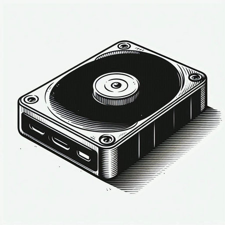 Vinyl record player in engraving style. Vector illustration.
