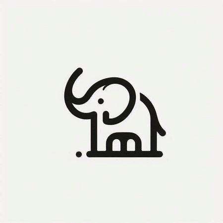 Elephant logo design vector template. Animal logotype concept icon.の写真素材