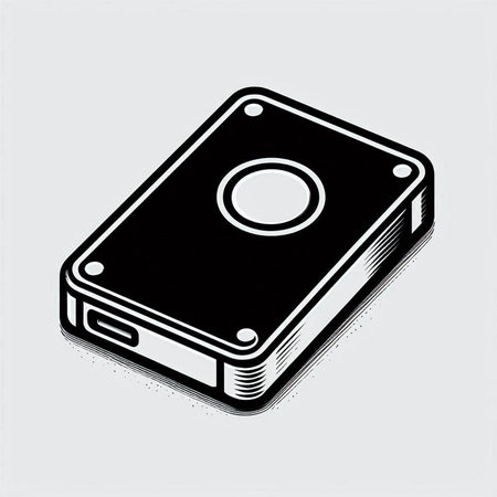 Hard drive isometric icon. Isolated on white background. Vector illustration.