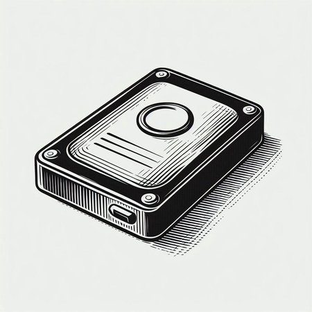 Hard disk drive isometric vector illustration. Computer hardware isolated on white background.