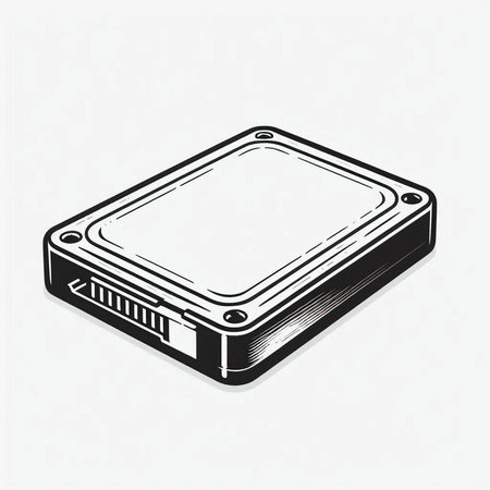 Hard disk drive icon in isometric 3d style isolated on white background