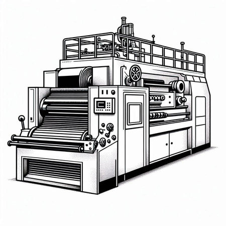 Illustration of a woodworking machine, hand drawn vector illustration.