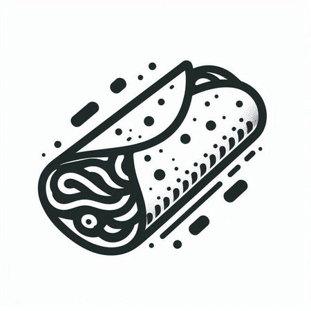 Vector illustration of a sandwich in the form of a stylized drawing.の写真素材