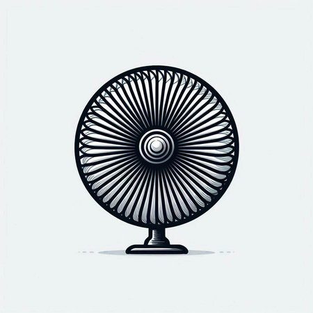 Vintage electric fan on a white background. Vector illustration in retro style.