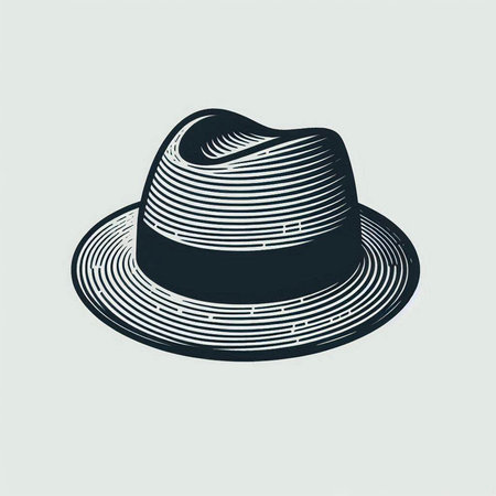 Illustration of a black hat on a light background. Vector illustration