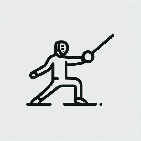 Fencing sport icon, vector illustration. Flat design style eps 10
