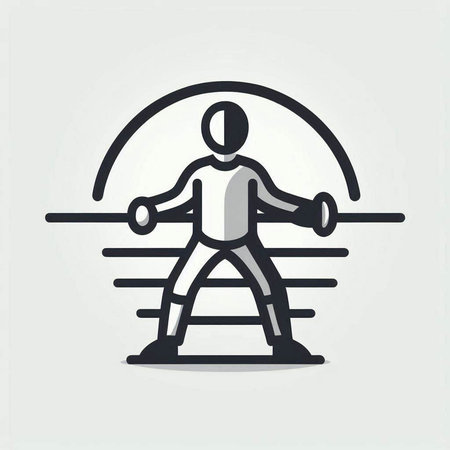 Fitness, exercise, training, gym, vector concept, linear icon