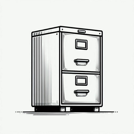 Drawing of a cabinet on a white background. Vector illustration.の写真素材