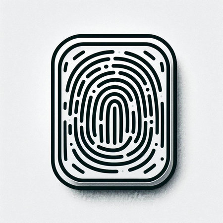 Fingerprint icon on the white background. Fingerprint icon.