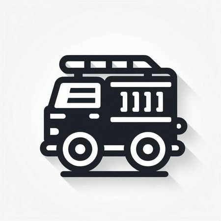 Ambulance car icon. Flat design style. Vector illustration.