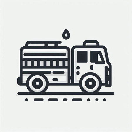 Fire truck vector icon. Fire truck icon. Fire truck vector icon