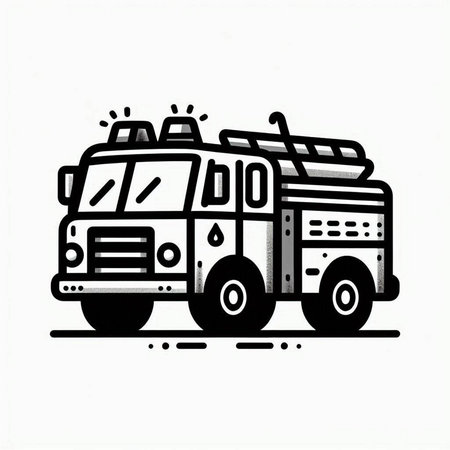 fire truck icon on white background. Vector illustration. Eps 10.