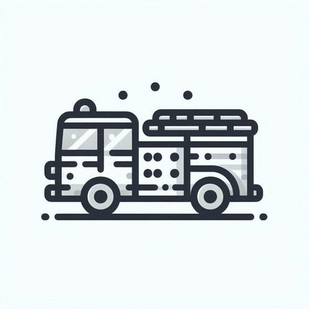 Truck line icon. Vector illustration of a truck on a light background.