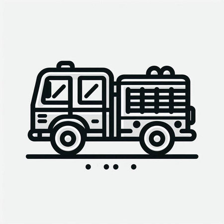Fire truck icon. Simple illustration of fire truck vector icon for web