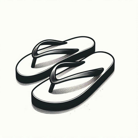 Flip flops isolated on a white background. Vector illustration.