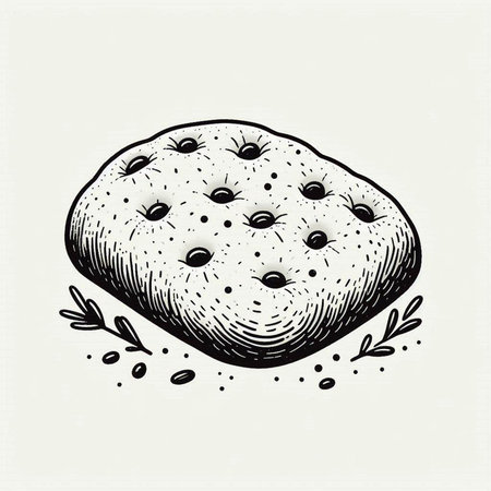 Hand drawn vector illustration of a chocolate chip cookie. Engraving style.の写真素材