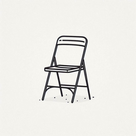 drawing of a chair on a white background, sketch, vectorの写真素材