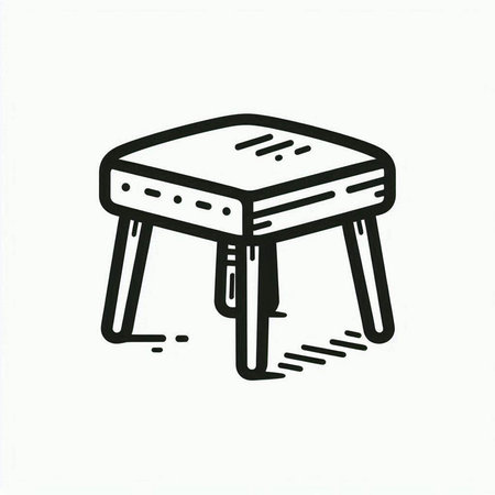 Simple hand drawn doodle of a stool. Vector illustration.