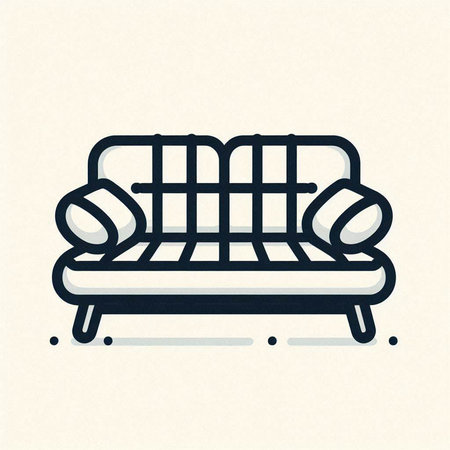 Sofa doodle icon, vector illustration. Flat design.の写真素材